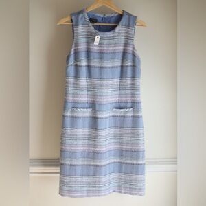 Talbots Petite Tweed Shift Dress Blue Multicolor Size 2P NWT | Easter Dress